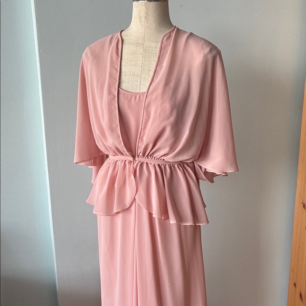 Vintage Majestic pink spaghetti strap dress set